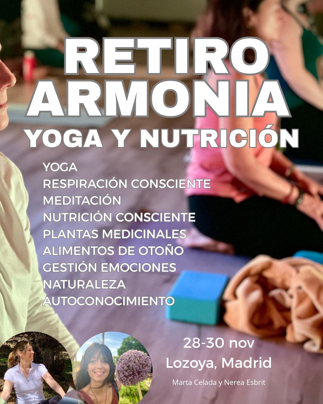 Retiro yoga y nutrición Madrid 2025